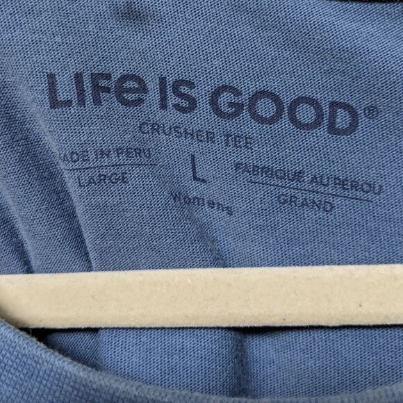 NWT LIFE IS GOOD Vintage Blue Good Vibes Ex-Boyfriend Long Sleeve Crushe… - Picture 5 of 7
